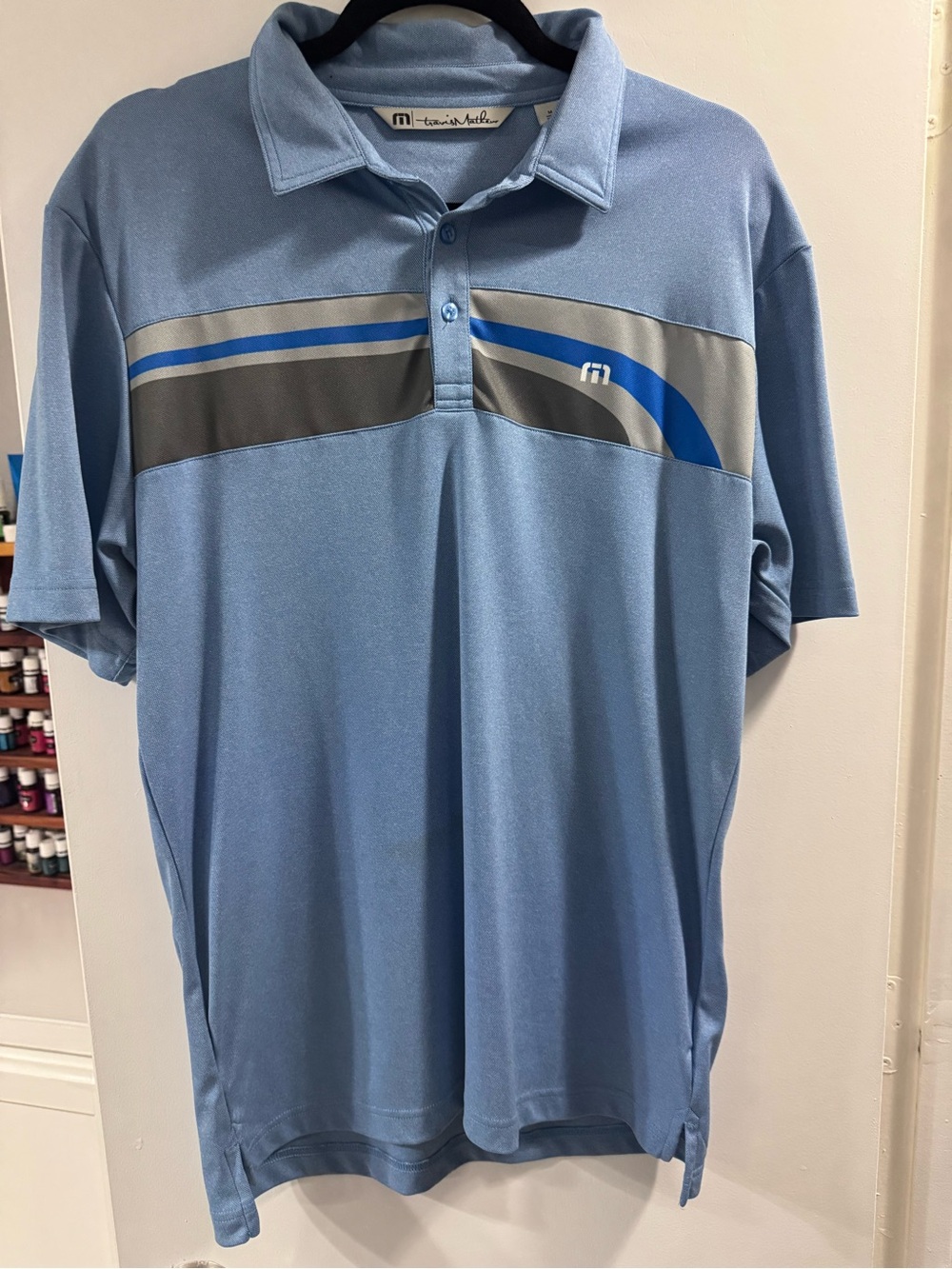 Travis Mathew Light Blue Performance Golf Polo